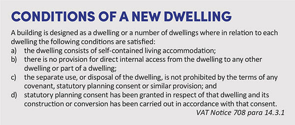 Conditions of a new dwelling