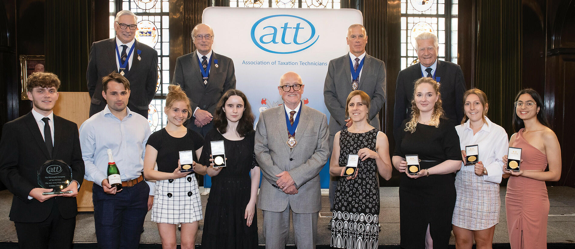 David Bradshaw with the prize-winners from the November 2022