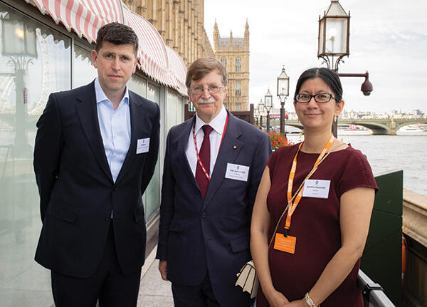 HMRC Chief Executive JP Marks, Paul Aplin and tax journalist Santhie Goundar